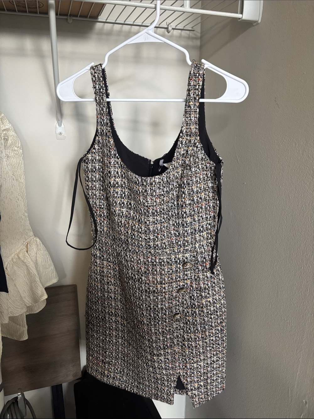 Gianni Bini Multicolor Tweed Sleeveless Mini Dress